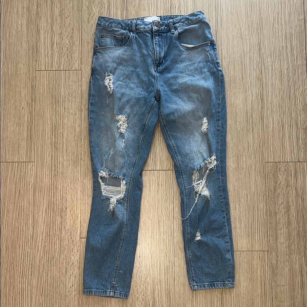 ASOS Size 30 Distressed Blue Jeans